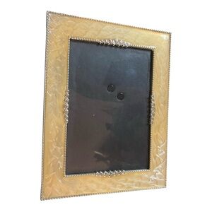 Enamel and rhinestone Elegant butter Cream & Silver Photo Frame 4x6 Wedding Gift